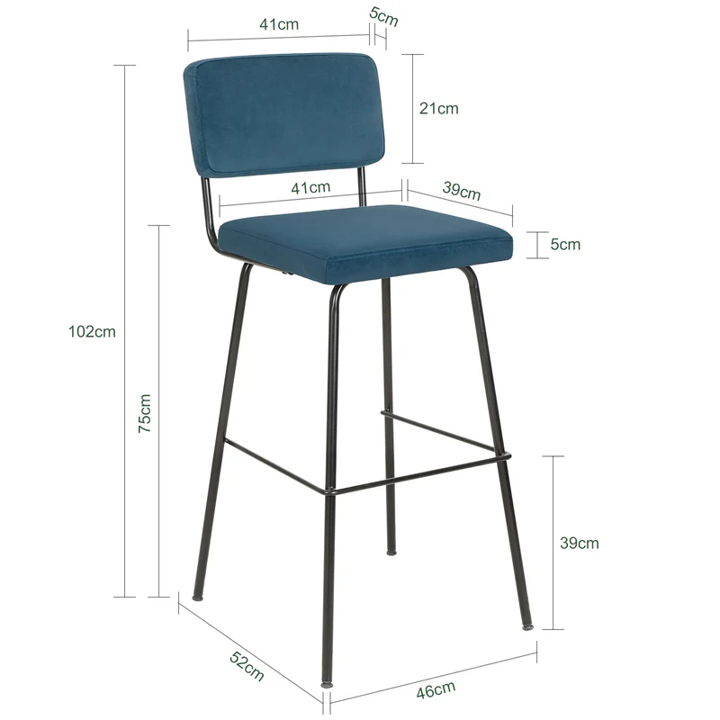 SoBuy FST90-Bx2 Lot de 2 Tabourets de Bar Design Tabouret Haut de Bistrot avec Dossier et Repose-Pieds, Tabouret de Comptoir, Chaise de Bar