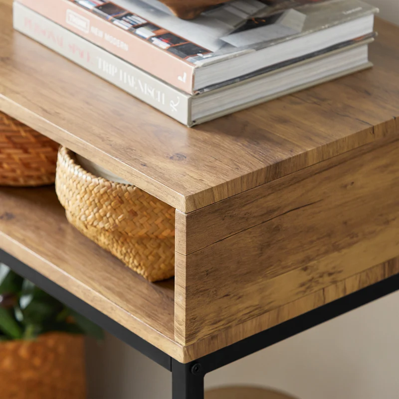 SoBuy FSB41-F Table Console Table d’Entrée Bout de Canapé Table d'Appoint Buffet avec 2 Compartiments étagère