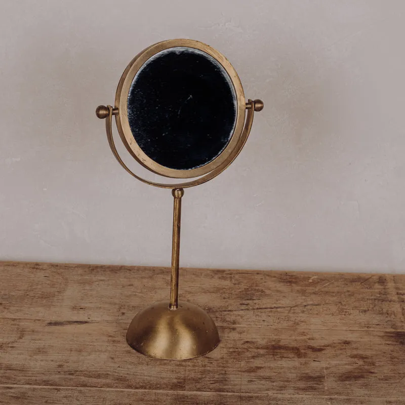 Miroir sur pied laiton