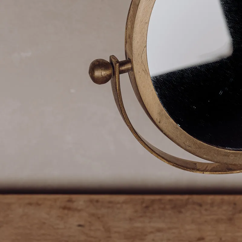 Miroir sur pied laiton