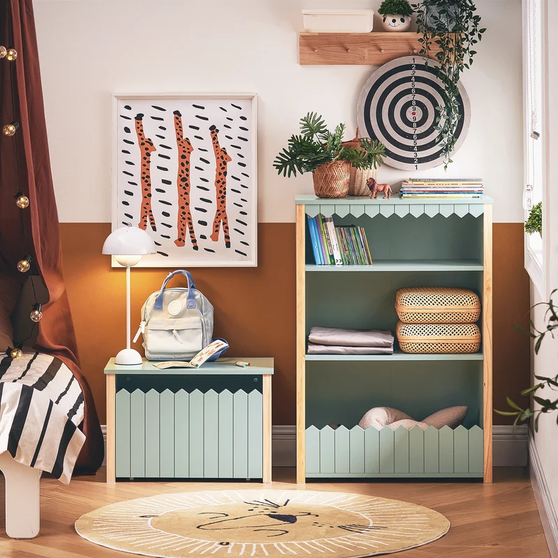 SoBuy KMB97-GR Bibliothèque Enfant Étagère de Rangement Jouets pour Enfants Étagère à Livres, 3 Compartiments Ouverts