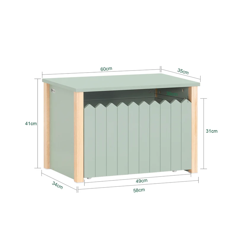 SoBuy KMB96-GR Coffre à Jouet pour Enfants Table de Chevet pour Chambre d’Enfant avec 1 Tiroir à roulettes
