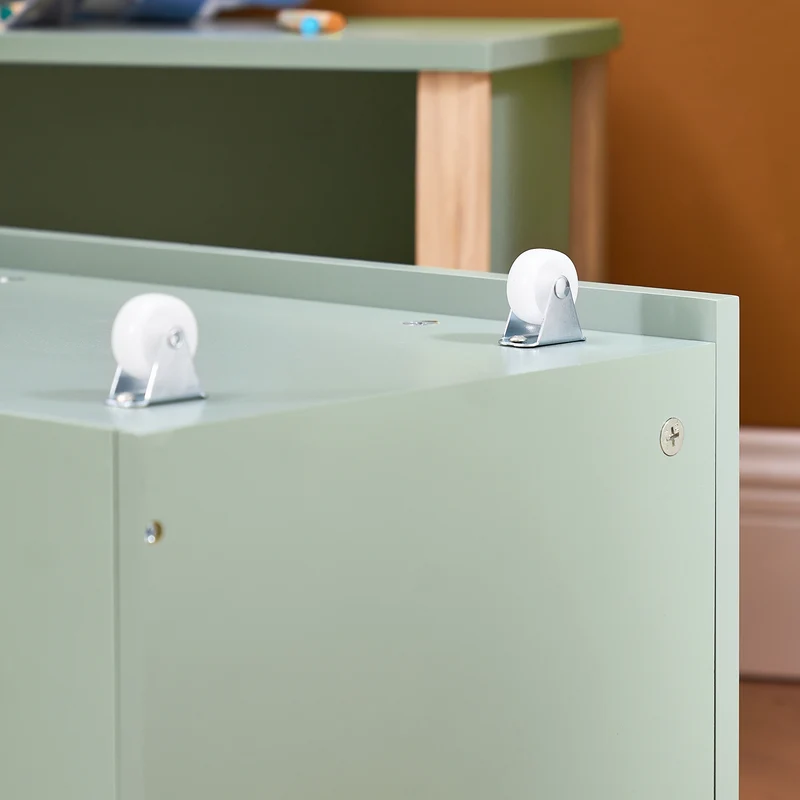 SoBuy KMB96-GR Coffre à Jouet pour Enfants Table de Chevet pour Chambre d’Enfant avec 1 Tiroir à roulettes
