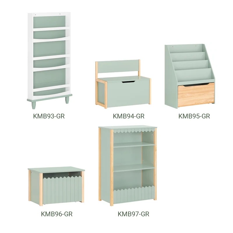 SoBuy KMB94-GR Banc Coffre à Jouet pour Enfants, Coffre de Rangement 2 en 1, Banc de Rangement avec Dossier pour Enfant