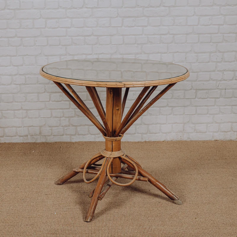 Table ronde rotin