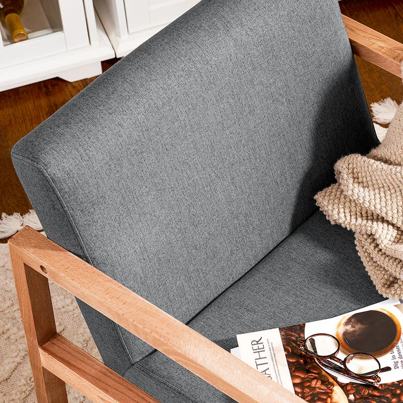 SoBuy FST93-HG Fauteuil à Bascule en Bois de Hêtre, Fauteuil Allaitement, Chaise Berçante avec Accoudoirs, Rocking Chair