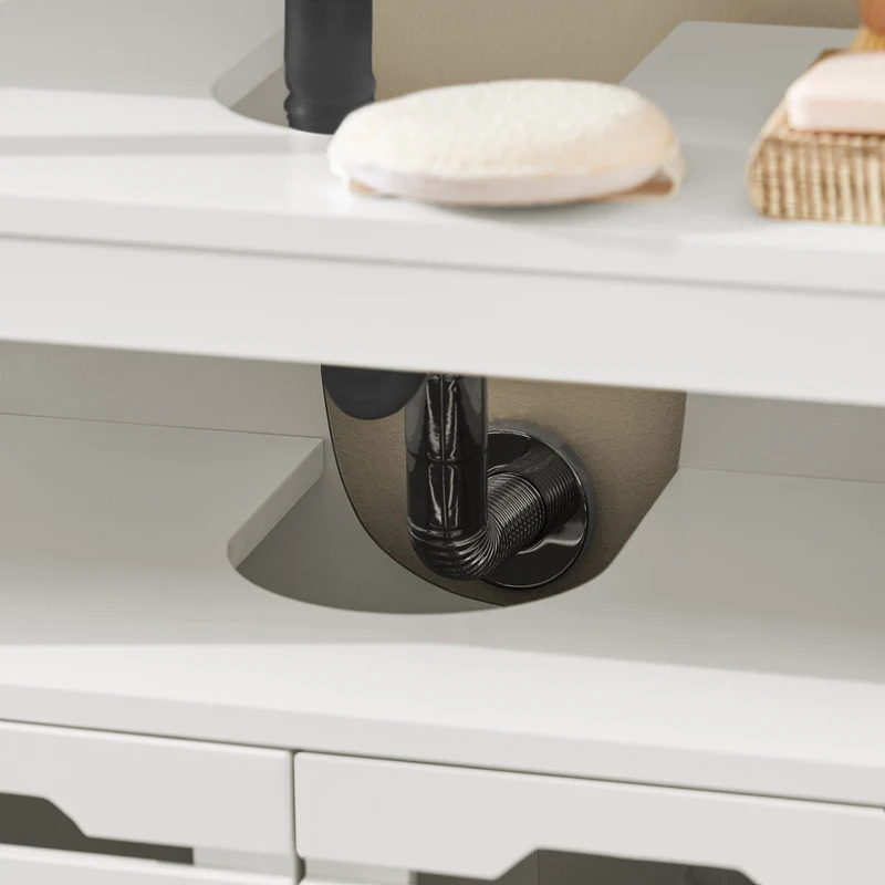 SoBuy BZR58-W Meuble sous-Lavabo, Meuble sur Pieds de Salle de Bain, Meuble sous-Vasque, Armoire Salle de Bain