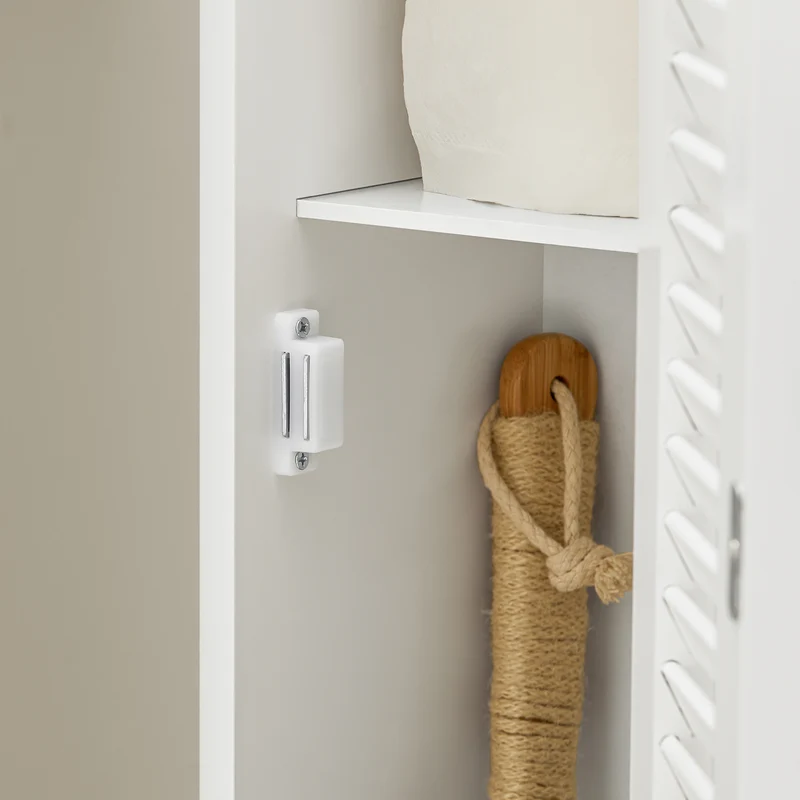 SoBuy BZR49-W Support Papier Toilette Armoire Porte-Papier Toilette Porte Brosse WC