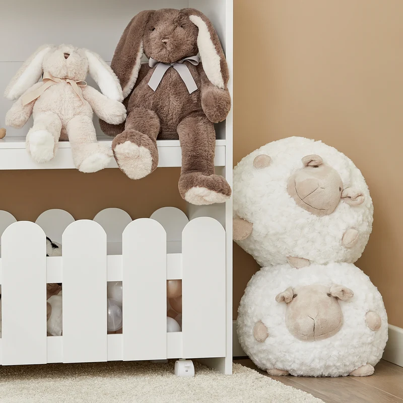 SoBuy KMB52-W Étagère Enfant, Organisateur Jouets et Livres, Meuble Jouets avec 1 Tiroir à Roulettes