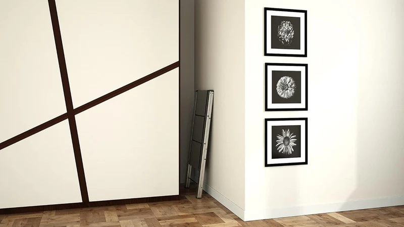 Colombo Leonardo 3 – Escabeau pliable 3 marches antidérapantes, aluminium noir, jusqu’à 150 kg