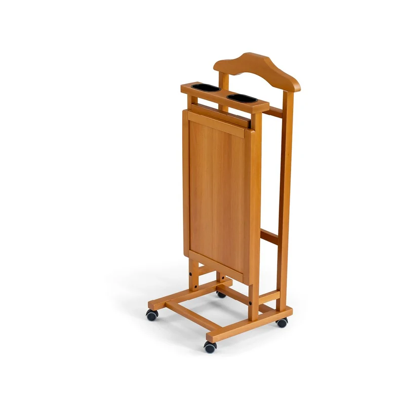 ARIT ALVARO - Valet de chambre, Porte Vetement, Valet de nuit, Valet de chambre bois, Porte vetement chambre, en hêtre massif - Couleur cerise