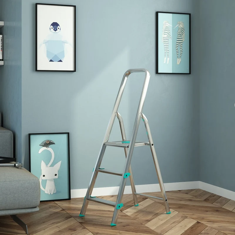 Colombo LIBELLULA - Escabeau, Escabeau 3 marches, Escabeau Pliable, Escabeau Sécurisé, Hauteur 61cm, Charge max. 150kg, Aluminium, Fabriqué en Italie