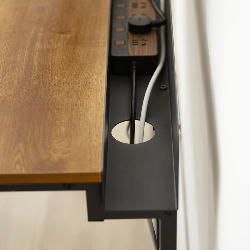SoBuy FWT79-PF Bureau Informatique avec Passe-câble, Bureau d'Ordinateur Table d’Étude