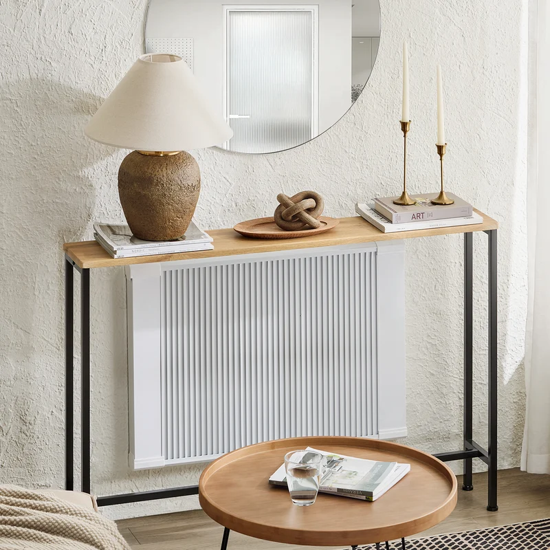 SoBuy FSB19-L-E Table Console Table d'appoint Bout de canapé Table d’entrée Cadre et 4 Pieds en Fer, L120cm x P20cm x H81cm