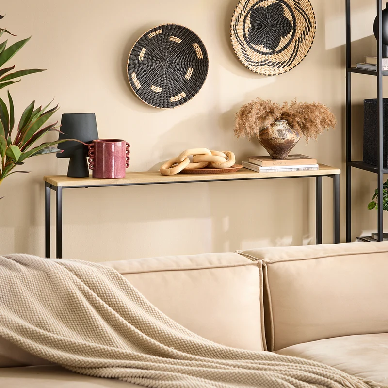 SoBuy FSB19-L-E Table Console Table d'appoint Bout de canapé Table d’entrée Cadre et 4 Pieds en Fer, L120cm x P20cm x H81cm
