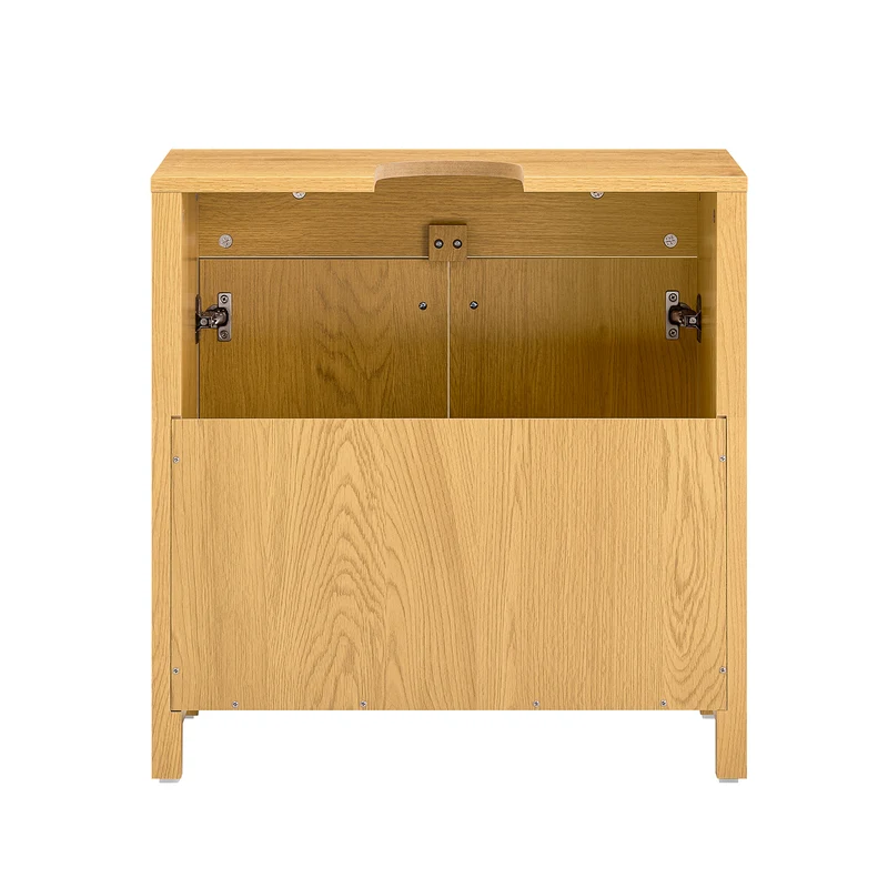 SoBuy BZR98-SN Meuble sous-Lavabo, Meuble sous-Vasque à 2 étages réglable et 2 Portes de Salle de Bain