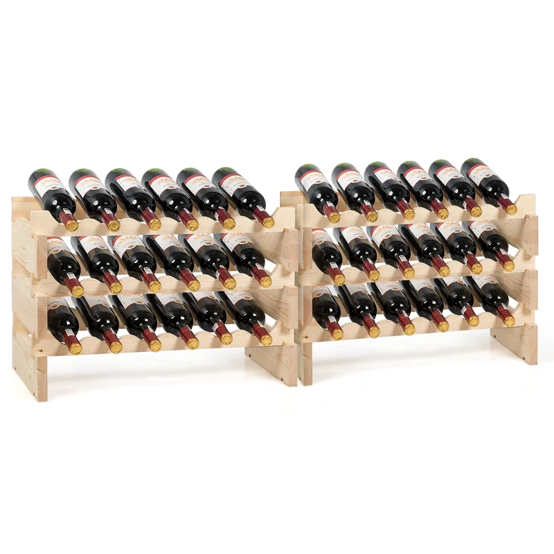 Costway - Etagere a Vin, Range Bouteille, Casier a Bouteille, Porte Bouteille, de 36 Bouteilles Porte-vins et Etagère de Présentation à 6 Couches