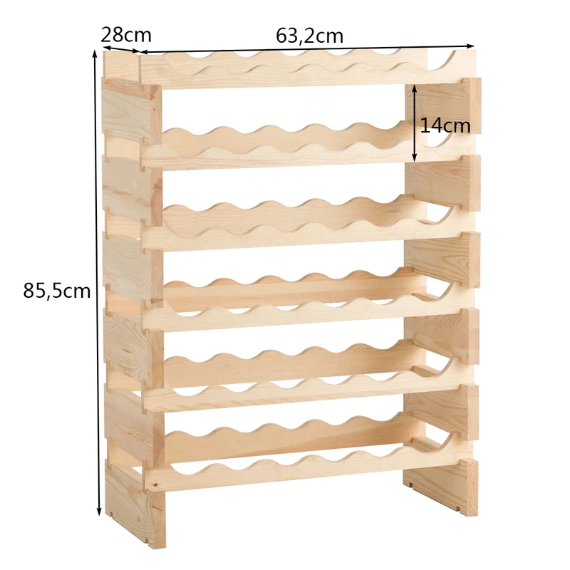Costway - Etagere a Vin, Range Bouteille, Casier a Bouteille, Porte Bouteille, de 36 Bouteilles Porte-vins et Etagère de Présentation à 6 Couches