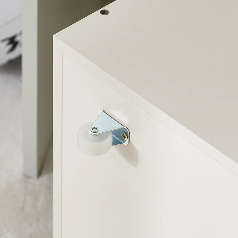 SoBuy KMB82-W Banc de Rangement pour Livres et Jouets pour Enfant, Coffre à Jouets Enfant avec 2 Coffres à Roulettes et 2 Tiroirs Coulissant