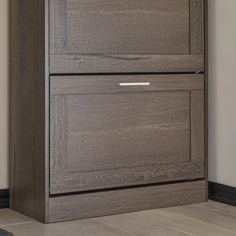 SoBuy FSR137-BR Meuble à Chaussures Armoire à Chaussures Commode à Chaussures avec 2 Abattants