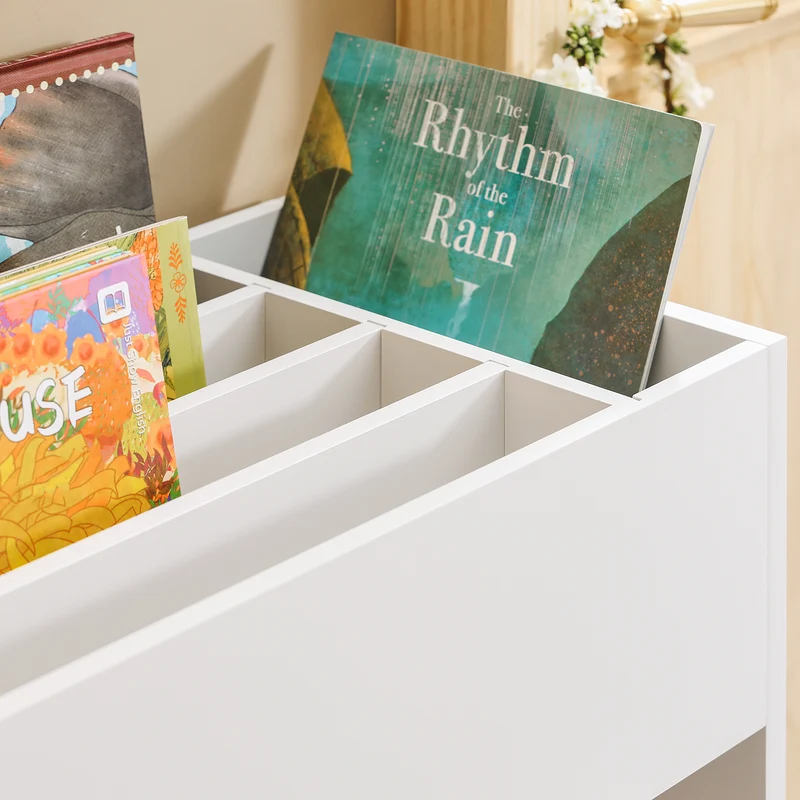 SoBuy KMB51-W Étagère Enfant, Étagère à Livres, Étagère de Rangement pour Livres et Jouets, Bibliothèque Enfant