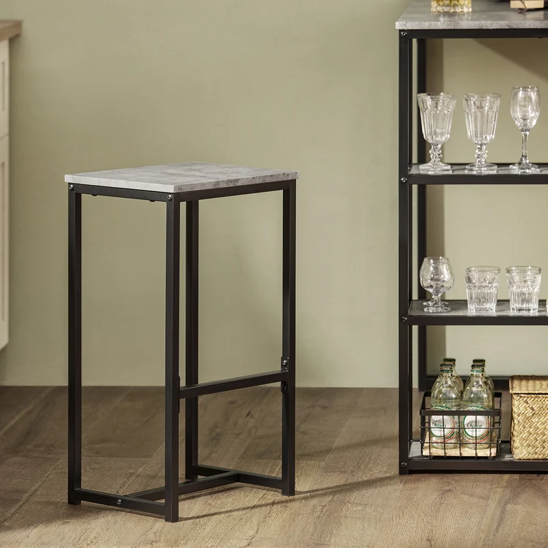 SoBuy OGT43-HG Lot Table et 2 Tabourets de Bar Ensemble Table de Bar + Chaises de Bar Table de Bistrot Table Mange-Debout Table Haute