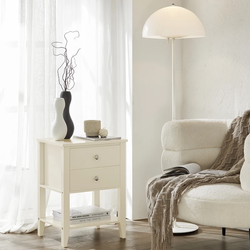 SoBuy FBT114-MI Table de Chevet Table de Nuit Bout de Canapé Table d'Appoint Table Téléphone Table de Café Table de Lit Table Basse Beige
