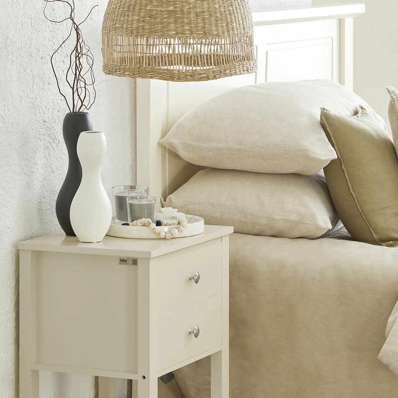 SoBuy FBT114-MI Table de Chevet Table de Nuit Bout de Canapé Table d'Appoint Table Téléphone Table de Café Table de Lit Table Basse Beige