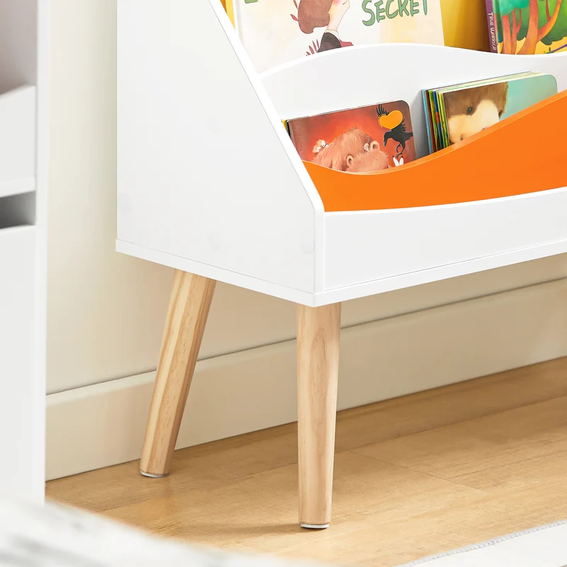 SoBuy KMB63-W Bibliothèque pour Enfant, Étagère à Livres avec 4 Compartiments Ouverts