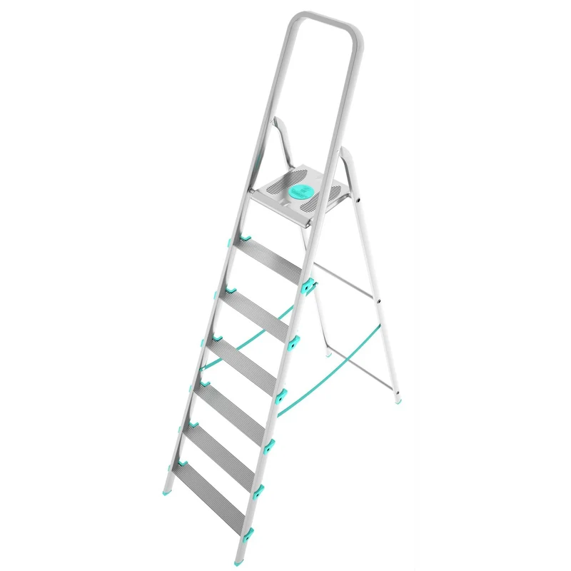 Colombo LIBELLULA - Escabeau, 7 marches, Escabeau Professionnel, Escabeau Pliable, Hauteur 152 cm, Charge max. 150 kg, Aluminium, Fabriqué en Italie