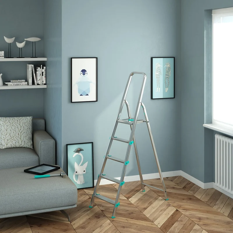 Colombo LIBELLULA - Escabeau pliable sécurisé 5 marches, hauteur 106 cm, charge maximale 150 kg, aluminium, fabriqué en Italie