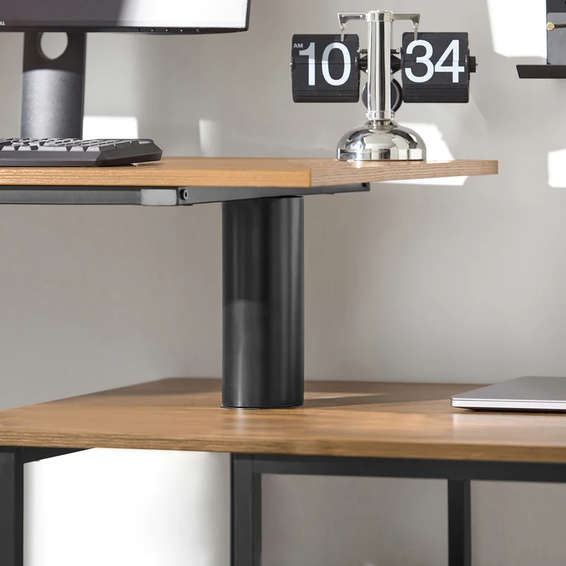 SoBuy FWT93-F Bureau Informatique Bureau Rotatif 360°, Bureau d'angle, Bureau Assis Debout