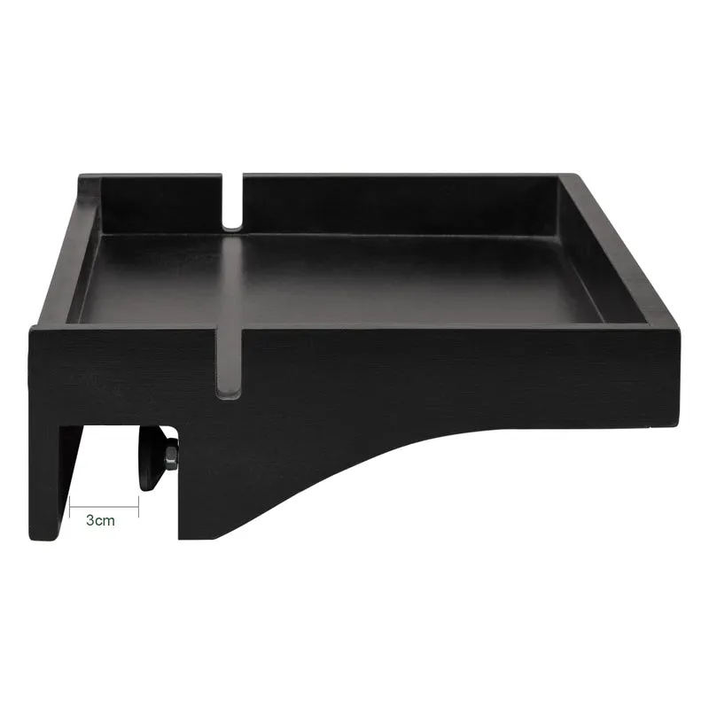 SoBuy NKD01-SCH Tablette de lit Amovible à encoches câbles - Plateau en Bambou pour Livres, Smartphones & Lunettes - Adapté aux Cadres de lit de 1-3cm 36x25x9cm