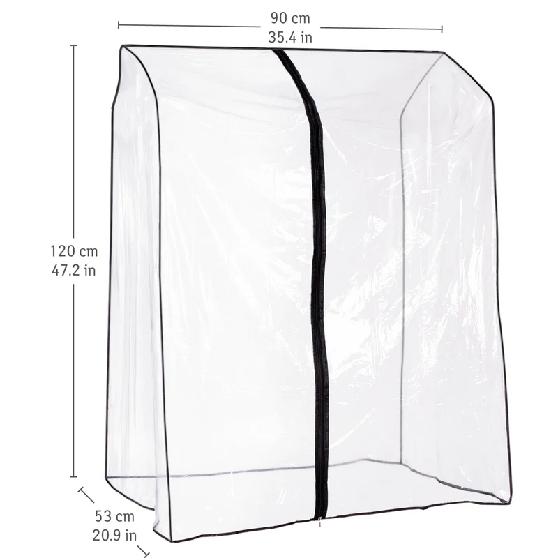 Tatkraft Smart Cover - Housse de Protection Universelle pour Portant à Vêtements Penderie, Transparente, Fermeture éclair, L90 cm, Portant non Inclus