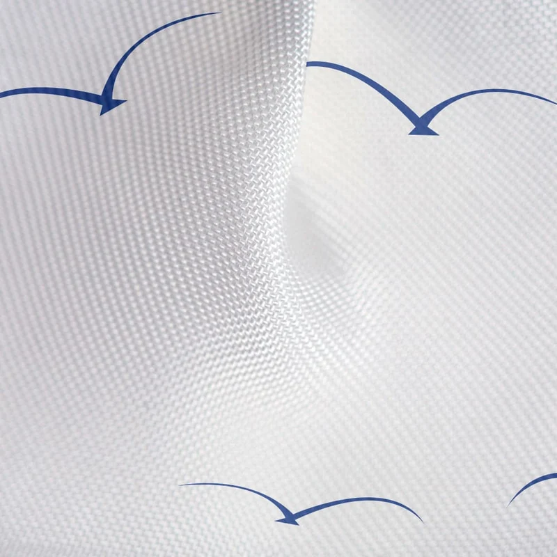 Tatkraft Seagulls – Rideau de douche textile imperméable et antibactérien en polyester, 180 × 180 cm, avec 12 anneaux
