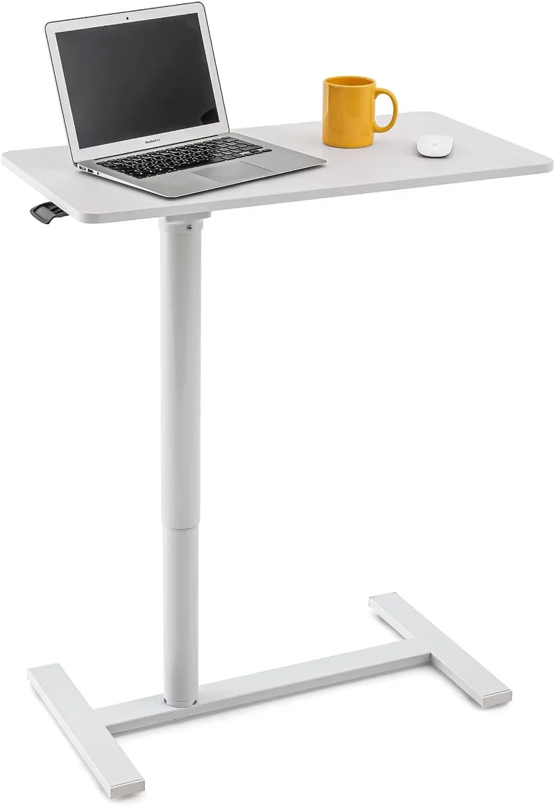 Tatkraft Relax - Table pour ordinateur, Station pneumatique polyvalente: Hauteur réglable 74 - 115 cm, Grand plateau pour portables jusqu'à 20"