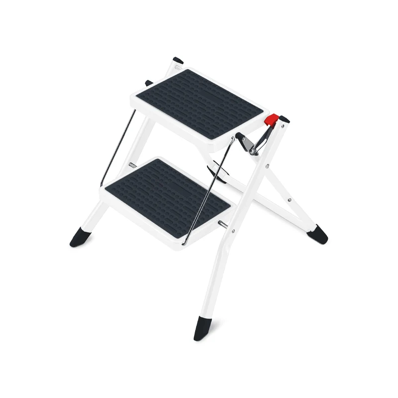 Tatkraft Rock – Escabeau pliable 2 marches antidérapantes en acier, jusqu’à 150 kg