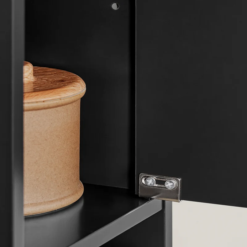 SoBuy BZR34-SCH Colonne Salle de Bain avec Tiroir et Étagères Réglables, Format Compact, Gain de Place, pour Salle de Bain et WC – L20×P20×H180 cm, MDF, Noir