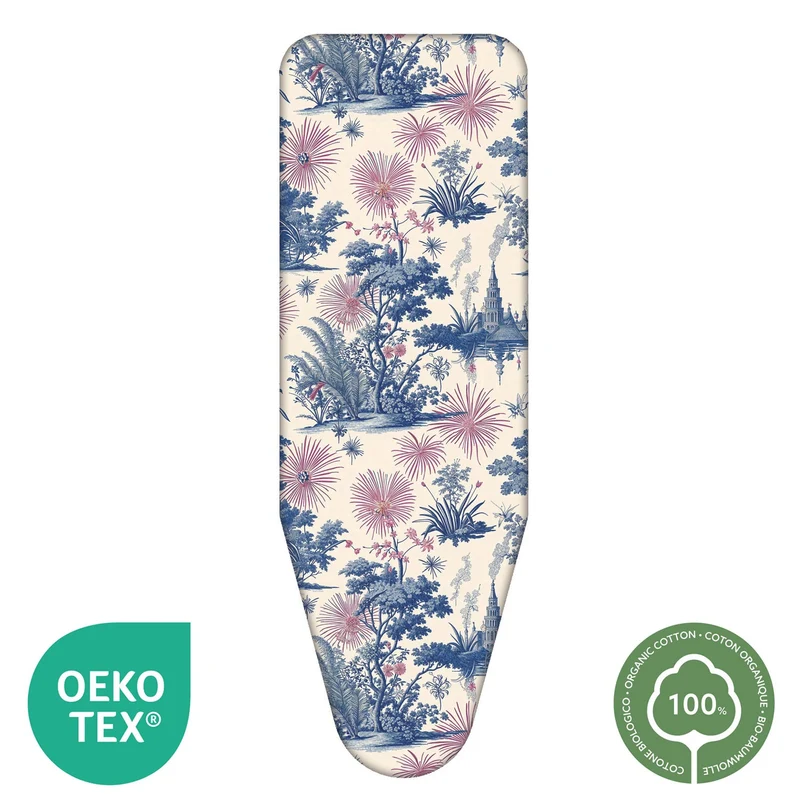 Colombo Spring Blossom - Housse table à repasser, format XL 140 × 55 cm, 100 % Сoton et Molleton épais, avec clip de fixation, Fabriquée en Italie