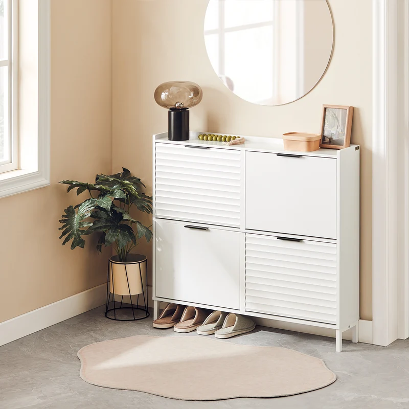 SoBuy FSR197-W Meuble à Chaussures Gain de Place Ultra-Slim 19cm – Entrée Étroite – Blanc