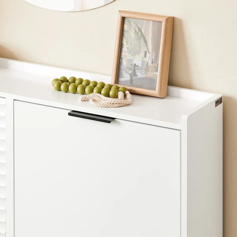 SoBuy FSR197-W Meuble à Chaussures Gain de Place Ultra-Slim 19cm – Entrée Étroite – Blanc