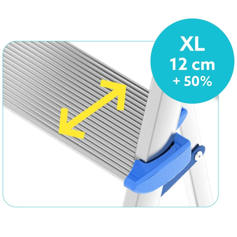 Colombo Atlantica – Escabeau pliable 3 marches en aluminium, marches extra-larges 12 cm, plateau porte-outils, jusqu’à 150 kg