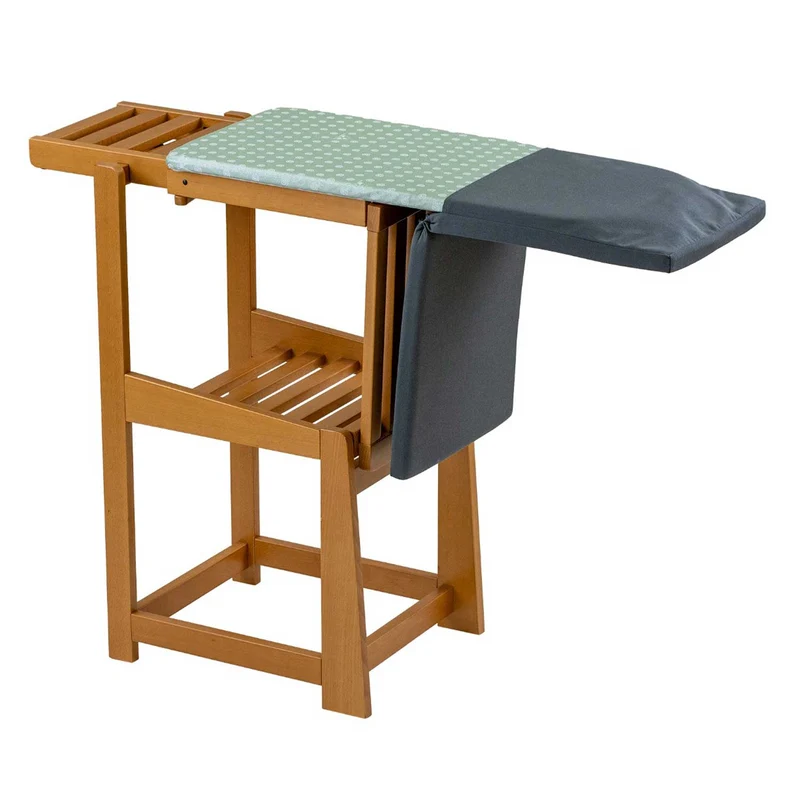 ARIT SINFONIA - Table à Repasser Chaise, 2-en-1, Planche à repasser, Surface active 81x35 cm, Support pour fer à repasser, Coussin, en Bois, Cerisier