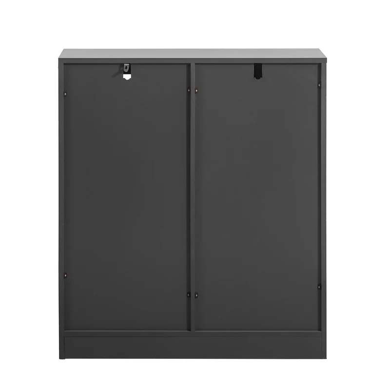 SoBuy FSB65-HG Buffet Meuble de Rangement avec Porte de Grange Coulissante, Commode Multifonction pour Entrée Salon Cuisine – 80x35x89 cm, Gris
