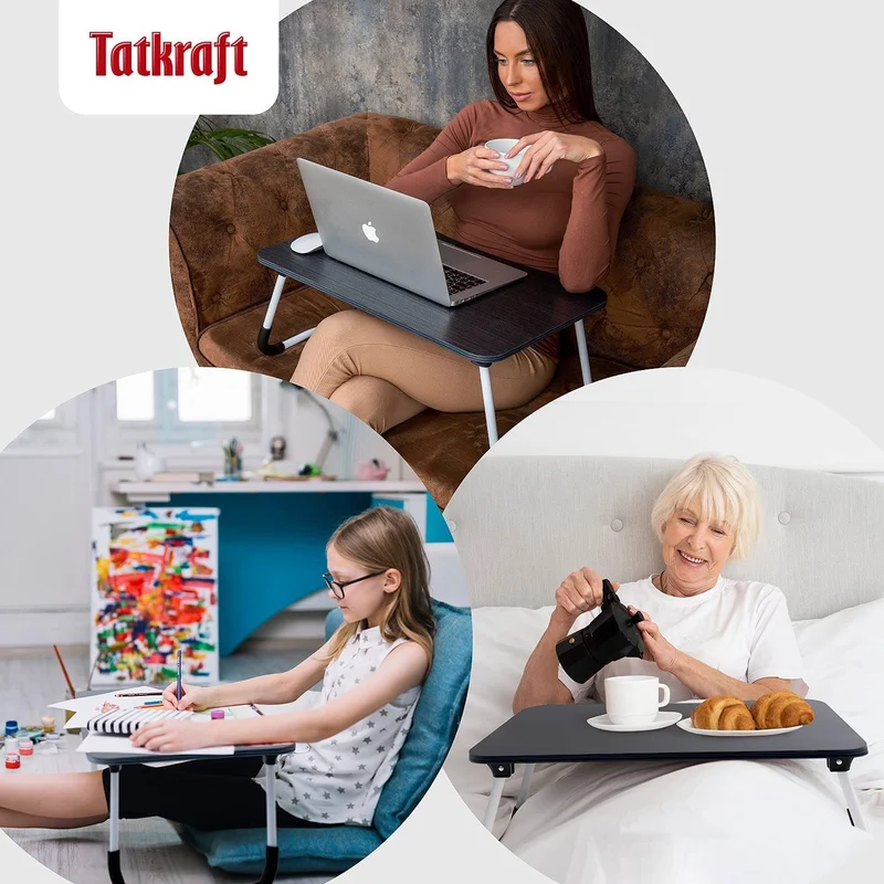 Tatkraft Olaf - Grand bureau Pliant d’Ordinateur pour les Genoux, Plateau de lit de Petit-Déjeuner