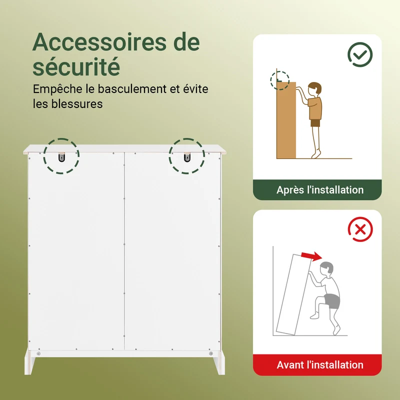 SoBuy BZR205-W Meuble Sous Lavabo avec Étagères Réglables – L60 × P30 × H60 cm, Blanc