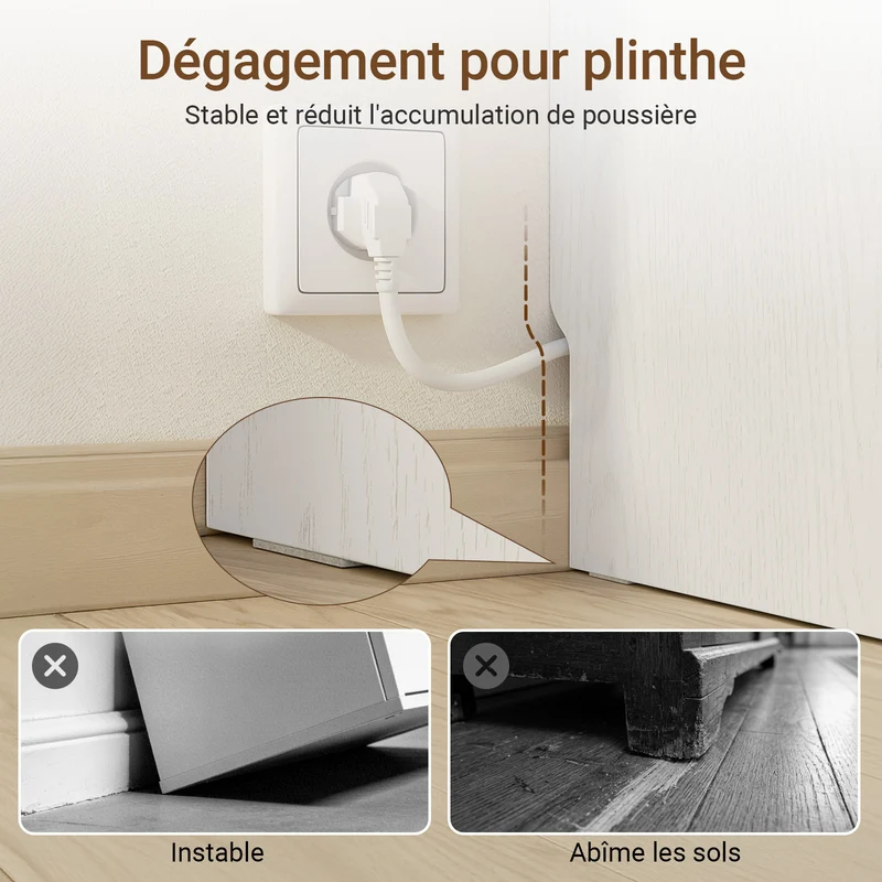 SoBuy FBT149-E-WG Table de Chevet Étroite 20cm avec Chargeur USB & Type-C + Lampe LED Magnétique – Blanc Effet Bois