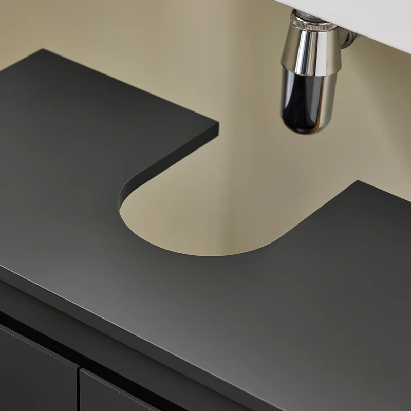 SoBuy BZR113-DG Meuble sous-Lavabo, Meuble sous-Vasque à 2 Portes de Salle de Bain, Placard de Rangement