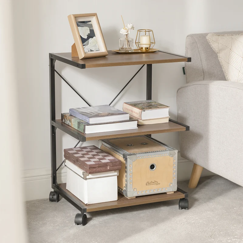 SoBuy FRG81-PF Chariot Étagère Roulante Bout de Canapé Étagère Cuisine Meuble de Rangement à roulettes de 3 Niveaux