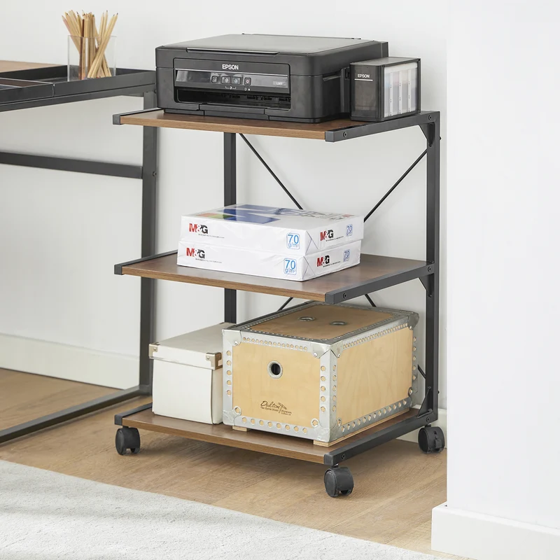 SoBuy FRG81-PF Chariot Étagère Roulante Bout de Canapé Étagère Cuisine Meuble de Rangement à roulettes de 3 Niveaux
